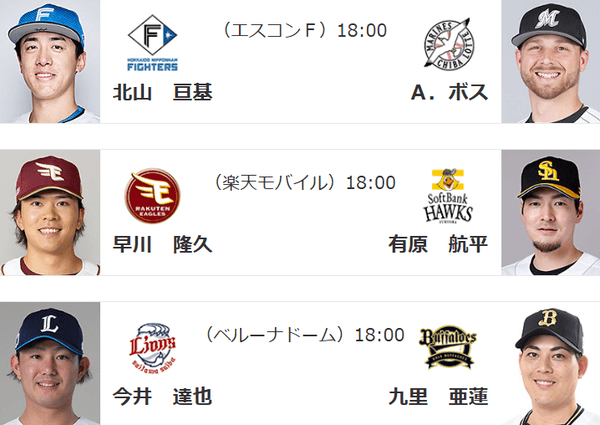 4/25(金)の予告先発　早川隆久×有原航平　「今年こそは」