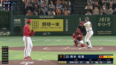 【巨人対広島6回戦】巨人・岡本和真、広島・ドミンゲスから第8号ソロホームラン！！！！！！！！！！！！