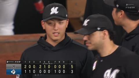 4月27日　日本ハム３－５ロッテ　先発田中晴が5回2失点で今季2勝目！角中今季1号など打線が12安打と躍動しカード勝ち越し！