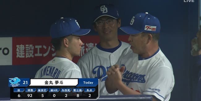 中日ドラ1金丸　デビュー戦は6回2失点　プロ初勝利お預け