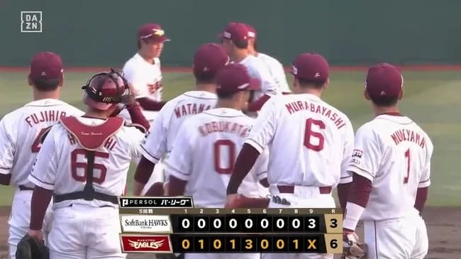 【楽天対ソフトバンク5回戦】楽天が6-3でソフトバンクに勝利し貯金1!阿部が先制ソロ!内は7回途中無失点で今季初勝利!ソフトバンクは連勝3でストップ、再び最下位転落