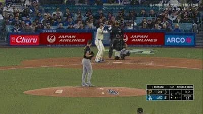 大谷翔平、第三打席でマルチ安打となるスリーベースヒット!!!!!!!!!!!!!!