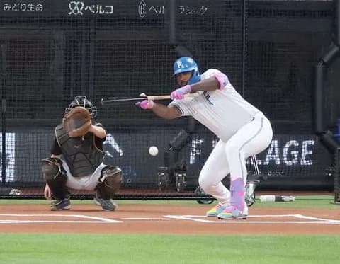 【日本ハム】レイエスが一邪飛キャッチで満面笑顔「ファーストフライの追い方かわいい」場内大歓声