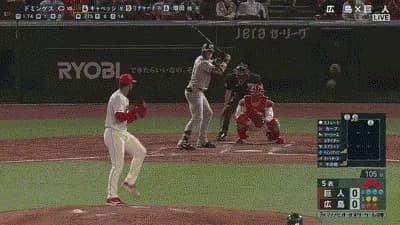 【広島対巨人9回戦】巨人、5回2アウト満塁からキャベッジが押し出し四球を選び先制!!!!!