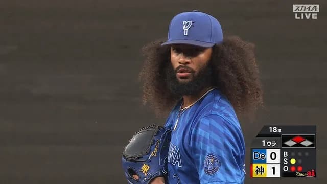 DeNA・ジャクソンの髪の毛、いつも以上にモッサモサwwww