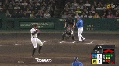 【阪神対DeNA11回戦】DeNA、7回表2アウト満塁から宮崎が押し出し四球を選び勝ち越し!!!!!!