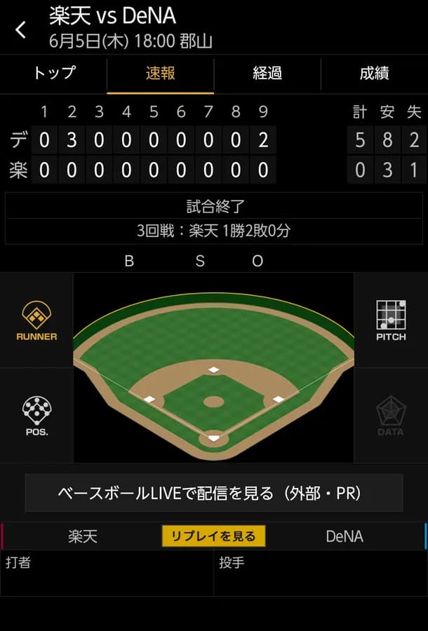 ベイスターズ 5-0 イーグルス 筒香先制タイムリーなど5得点 先発ケイ7回、伊勢、宮城で完封リレー!