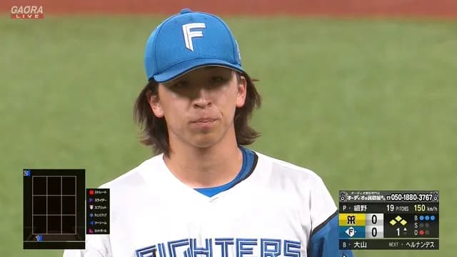 日ハム・細野、長髪を気にしながら四球四球四球四球wwwwww