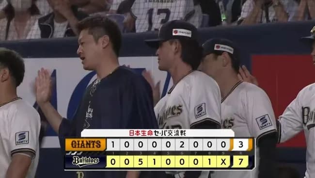 【オリックス対巨人1回戦】オリックスが7-3で巨人に快勝!ドラ2寺西成騎5回1失点でプロ初勝利!3回に4者連続タイムリーで強力援護!巨人は交流戦開幕4カード連続で初戦黒星