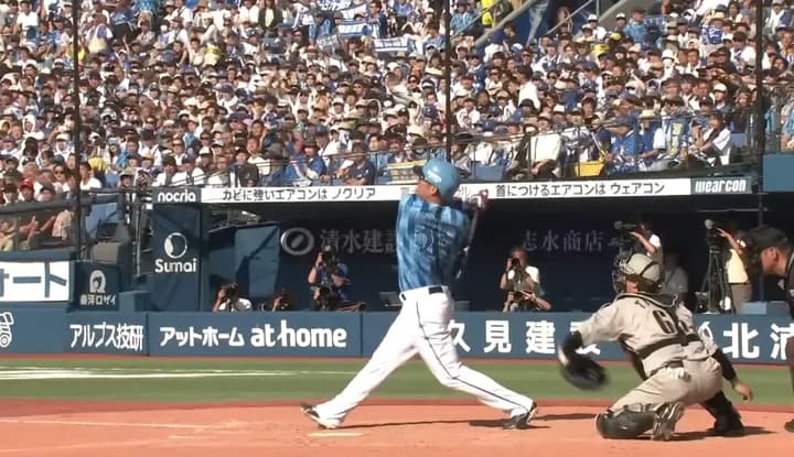 DeNA筒香 交流戦長打率.648(1位)、OPS.992(1位)