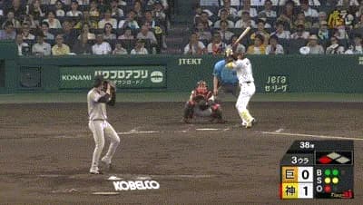 【阪神対巨人13回戦】阪神、3回裏1アウト三塁から森下翔太のタイムリーでリードを2点に広げる!!!!!!!!!!!