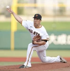 巨人・田中将大、ヤクルト2軍相手に5回4失点(被安打8、奪三振3、与四球3)
