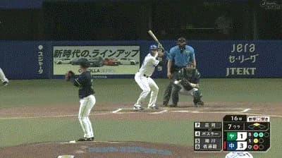 【中日対ヤクルト13回戦】中日、7回裏1アウト二塁からボスラーのタイムリーツーベースでリードを3点に広げる!!!!!!!!!!