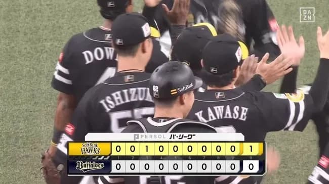 【オリックス対ソフトバンク11回戦】ソフトバンクが1-0でオリックスに連勝!7カード連続の勝ち越しで今季最多貯金14!大関が6勝目!オリックスは8カードぶり負け越し