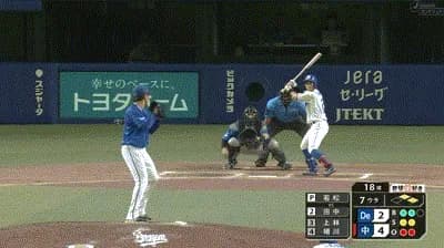 【中日対DeNA15回戦】中日、7回裏2アウト一二塁から田中幹也の2点タイムリーツーベースでリードを4点に広げる!!!!!!!!!!