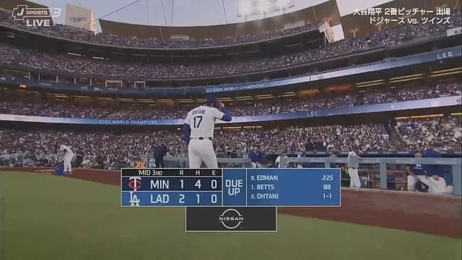 今季6度目登板の大谷翔平、先頭打者弾、今季ワースト4安打浴びるも復帰後最多46球で3回1失点 何度も首ひねる