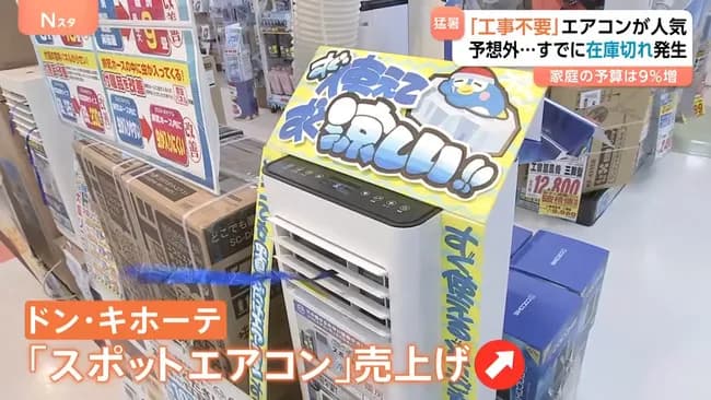 猛暑で工事不要エアコンが大人気