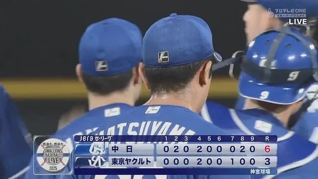 【ヤクルト対中日21回戦】中日が6-3でヤクルトに勝利し連敗3でストップ!岡林5号先制2ランなどプロ初4打点!齋藤が7回逆転機凌ぐ!金丸2勝目!松山40S!