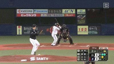 【オリックス対ロッテ23回戦】オリックス・西野真弘、ロッテ・木村から第7号先制2ランホームラン!!!!!!!!!!!!!!!!