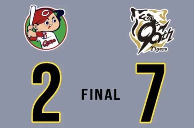 阪神7-2広島で阪神勝利!大竹9勝目!ラモヘル1号!森下22号!大山10号!畠8試合無失点!