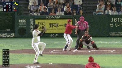 【巨人対広島23回戦】広島、初回2アウト一二塁から坂倉の2点タイムリーツーベースで先制!!!!!!!!