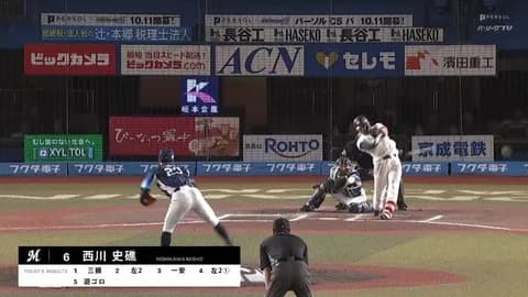 西川史礁、パリーグ新人二塁打記録まであとわずか