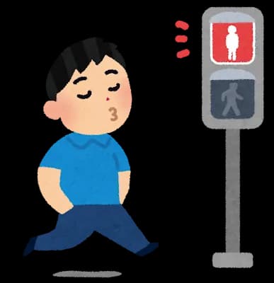 なんでワイジが信号待ちしてると高確率でみんな信号無視していくの?