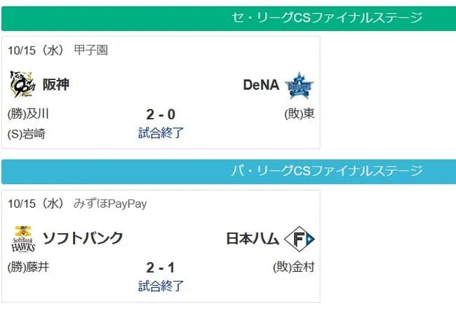 CSファイナル初戦見た感想やけど