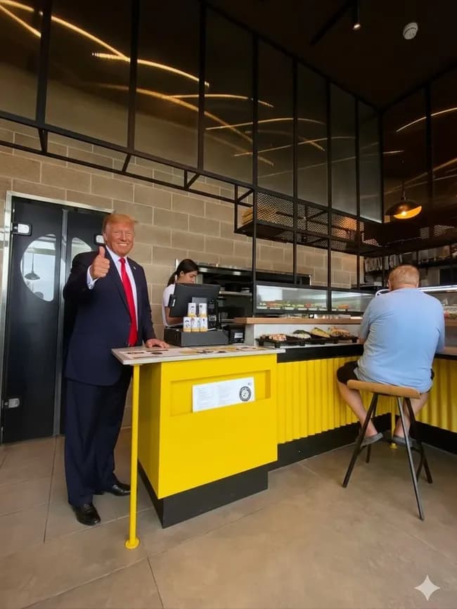 【画像】トランプ大統領、イスラエルで大人気の寿司バーで舌鼓wwwwwwwwwwww