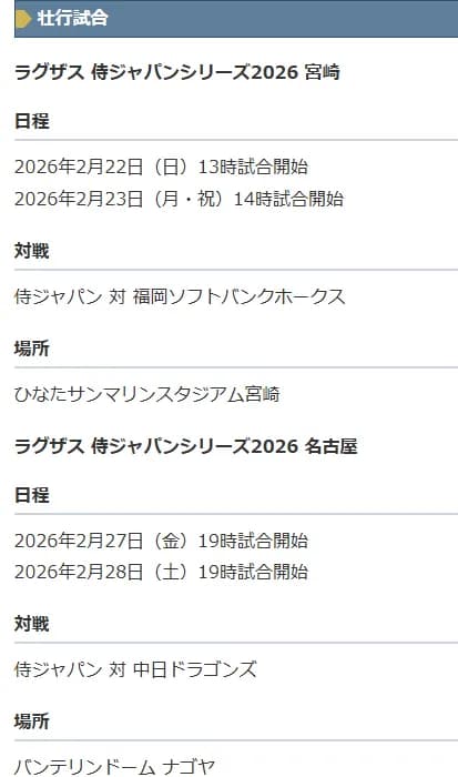 2026年2月22日 侍ジャパン―ソフトバンク