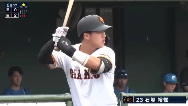 巨人・ショート石塚(18) 192打席OPS.891(二軍)