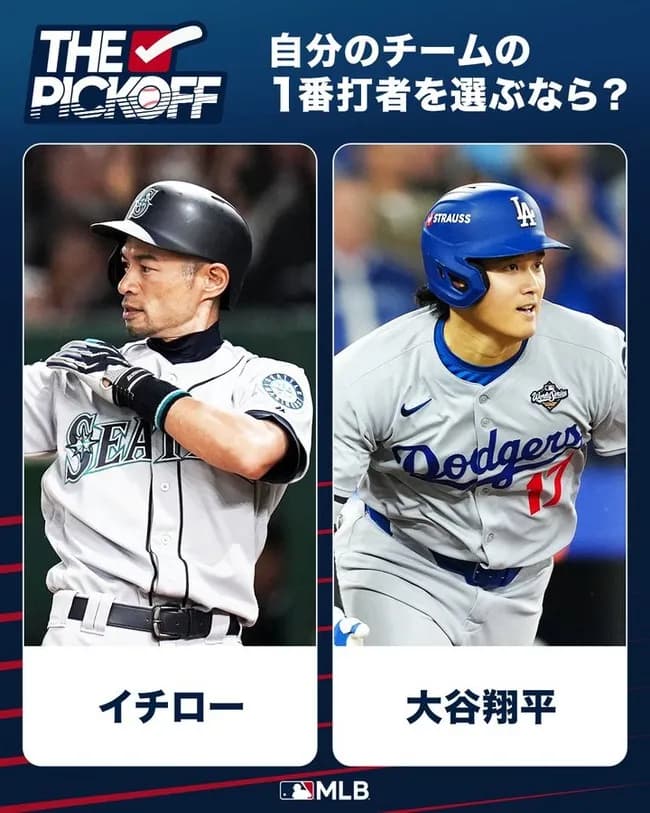MLB日本公式アカウント「イチローと大谷、どっちが格上???」