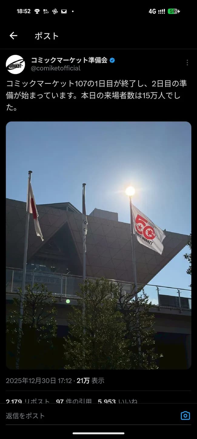 【朗報】冬コミ初日15万人来場、夏から3万人増える