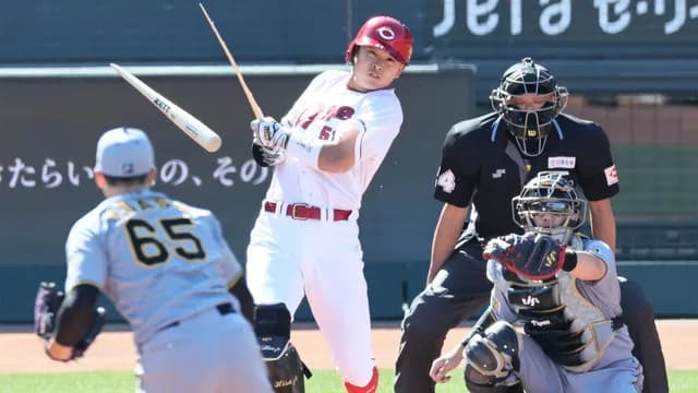 カープ平川&奨成マルチ!秋山代打2塁打!ファビ好守連発!高5回3失点。島内1回3失点。アリア1失点(自責0)。併殺間の1得点のみで完敗【広島1-7阪神/OP戦試合結果】