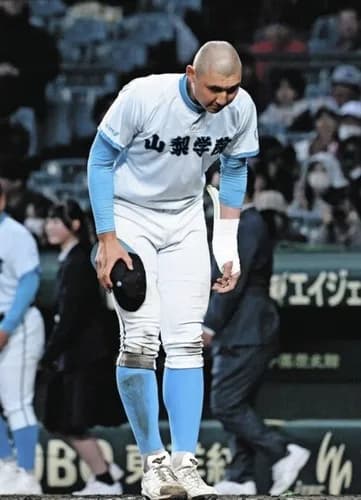 【悲報】194センチの二刀流、プロ注目の山梨学院の菰田君(3年)左手首を骨折
