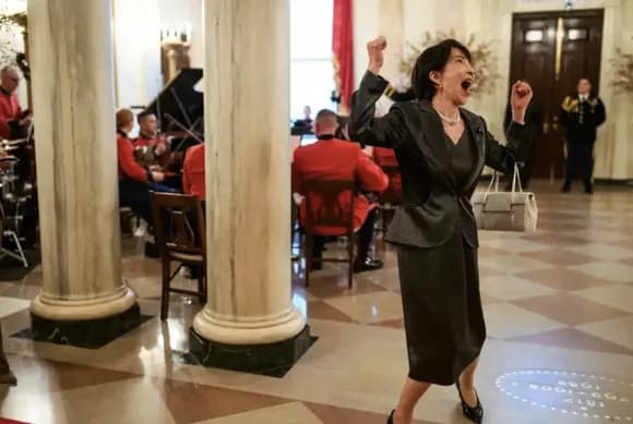 【画像】高市がホワイトハウスで絶叫してるシーンwwwwwwwww