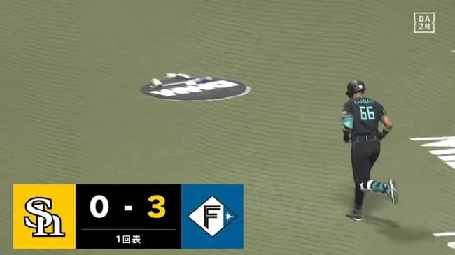 【ソフトバンク対日本ハム開幕戦】日本ハム・万波、ソフトバンク・上沢から今季第1号ソロホームラン!リードを3点に広げる!!!!!!!!!!!!!