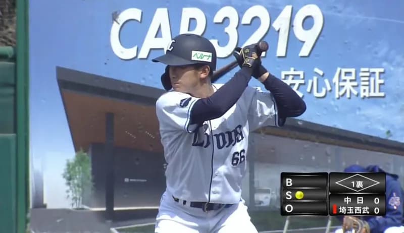 【朗報】西武ドラ6川田悠慎が意外と打てる!打率.471&出塁率.565