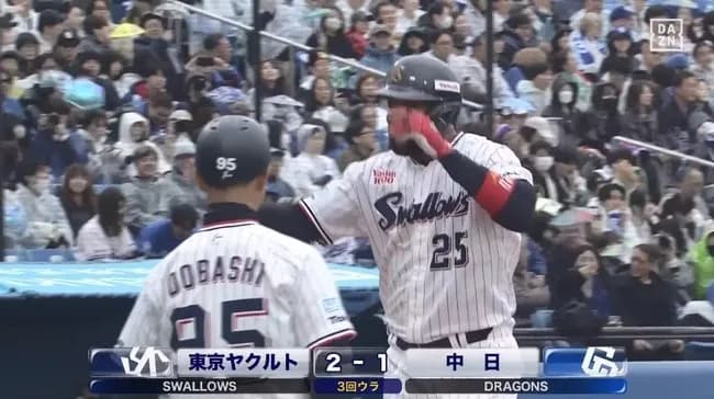 【ヤクルト対中日2回戦】ヤクルト・サンタナ、中日・櫻井から第2号勝ち越しソロホームラン!!!!!!!!!!!!!!!!