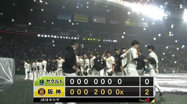 【阪神対ヤクルト3回戦】阪神がカード勝ち越し 7回途中で雨天コールド プロ初先発のプロ4年目・茨木が初勝利 同期森下がリーグ単独トップ4号ソロで援護