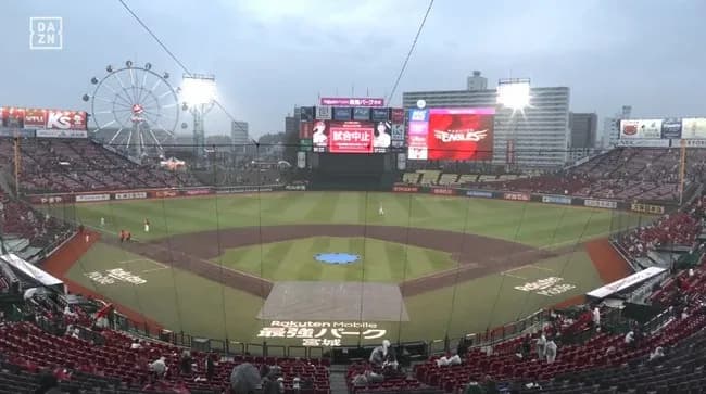 楽天、オリックス戦は雨天中止 振替試合は未定