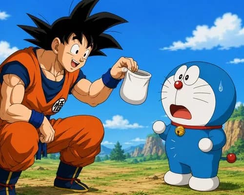 【爆笑】ドラえもんさんvs悟空さん、ガチで殺し合いしたらどっちが勝つ?wwwwwwwwww