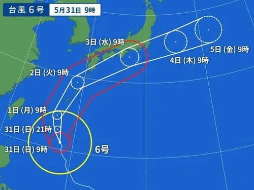【衝撃】台風6号さん、数時間でガチ急成長してしまう・・・・・・・・・
