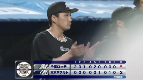 6月4日　ヤクルト２－５ロッテ　先発小島が7回1失点の好投で今季2勝目！打線はソトの猛打賞など二桁安打と躍動しカード勝ち越し！